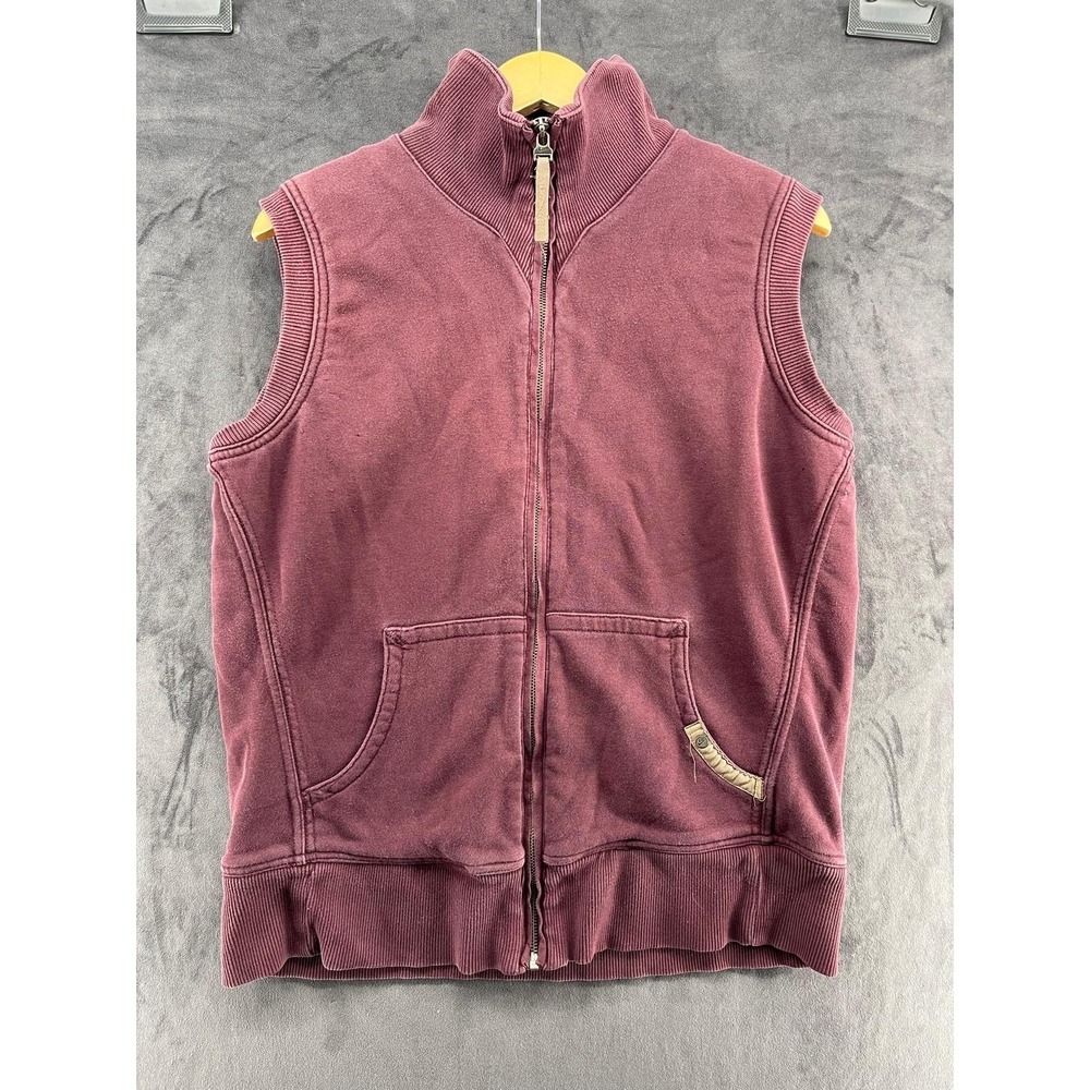 Vintage Nike Youth XL 16-18 Burgundy Sherpa Lined Full Zip Vest Y2K Retro